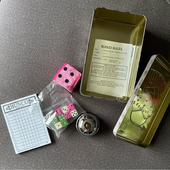 Bunco Game In Collectors Tin. New Condition Lots of Fun! - Picture 3 of 5